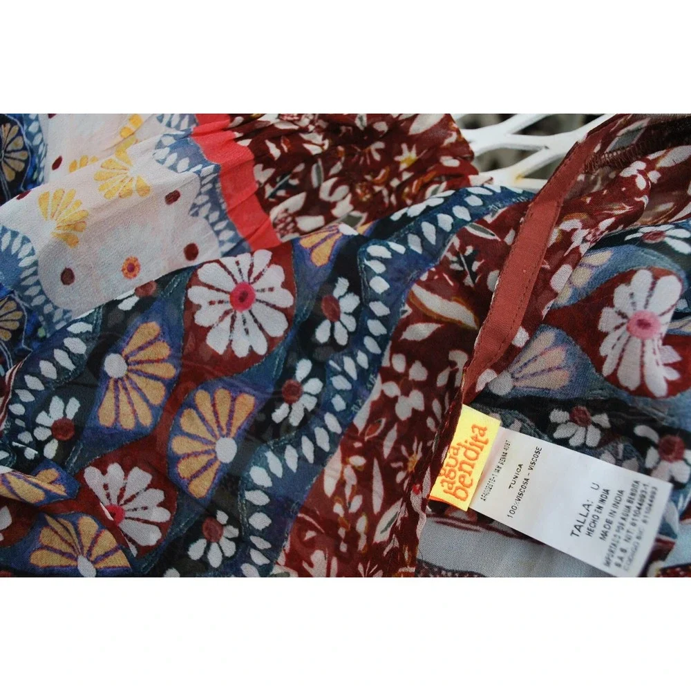 Agua Bendita Sienna Story Sam Maxi Tunic One Size Fits All Cover Up Kimono